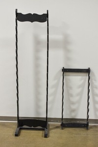lot 192 image: Two Black Wood Sword Racks