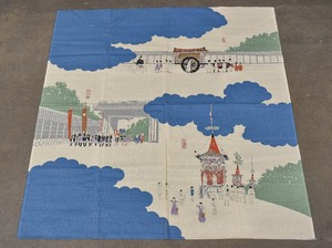 lot 164 image: Large Japanese Furoshiki Wrap with Procession Scene