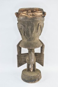 lot 299 image: Carved Wood Tribal Drum