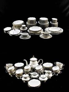 lot 224 image: Large Set of Platinum Trimmed Hutschenreuther Porcelain