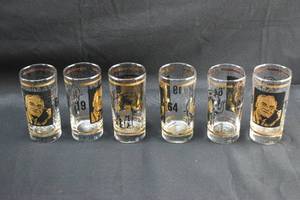 lot 76 image: 6 Barry Goldwater Black & Gold Tumbler Glasses