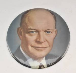 lot 77 image: Dwight D. Eisenhower Large Button Style Portrait
