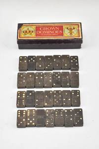 lot 66 image: Vintage Crown Dominoes Set in Original Box