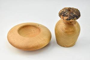 lot 146 image: 2 Spalted Wood Vessels