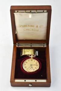 lot 86 image: Hampden Stopwatch, Gruen Watch Face, and Spaulding & Co. Case