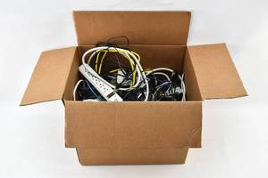 lot 27 image: Box of Misc. Cords and Electronic Accessories
