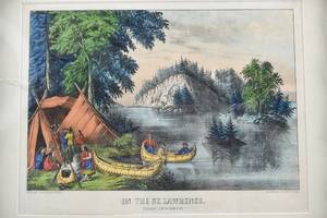 lot 134 image: On the St. Lawrence Lithograph by Currier & Ives