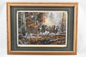 lot 203 image: Oak Ridge Deer Print Signed Donald Blakney