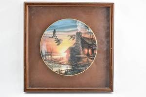 lot 208 image: Golden Retreat No. 7424 Framed Plate by Terry Redlin