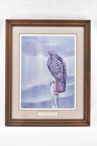 lot 211 image: The Approaching Storm - Red Tail Hawk Print by Chuck Mitchell