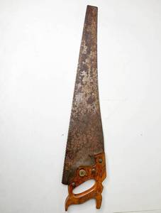 lot 248 image: Vintage Warranted Superior Hand Saw with Engraved Handle Hand Saw