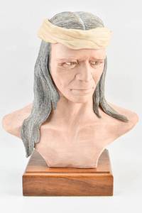 lot 204 image: Edward J. Rohn Porcelain Bust Style Sculpture of Native American