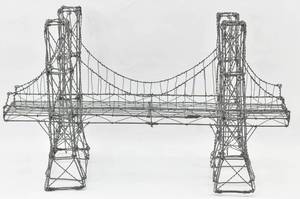 lot 192 image: Wire Suspension Bridge Model Sculpture