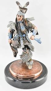 lot 4 image: Plains Dancer Pewter Sculpture by C.A. Pardell Legend Series