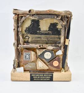 lot 185 image: American Artifact Desk Display Celebrating Abraham Lincoln and John Berry