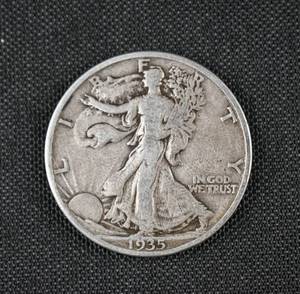 lot 151 image: 1935 Walking Liberty Half Dollar Coin