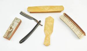 lot 81 image: Group of Miscellaneous Barber and Shoe Supplies