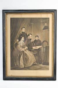lot 180 image: Antique Lincoln and Family Print Engraving by A.B. Walter