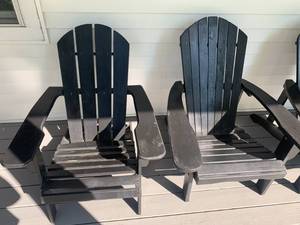lot 9 image: Black Wood Adirondack Chairs