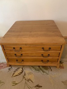 lot 24 image: Wood Table with 4 drawers