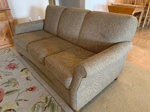 lot 34 image: Warm Brown Upholstered Sofa