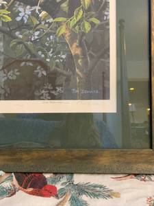 lot 71 image: Bird Framed Art and Pottery Barn Shams
