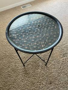 lot 180 image: Round Glass Side Table