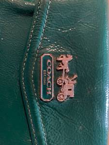 lot 59A image: Coach Teal Wallet and Fossil Birdcage Design Wallet