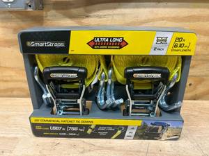 lot 23 image: SMARTSTRAPS Pack of 2- 20 ft Commercial Ratchet Tie Downs