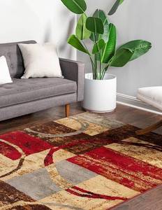 lot 26 image: UNIQUE LOOM Barista Collection Area Rug - Kouillou (9 x 12 Rectangle, Multi Brown)