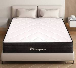 lot 2 image: ELITESPACE Queen Mattress,12 Inch Memory Foam Hybrid Mattresses in a Box