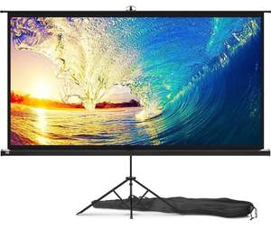 lot 42 image: PROPVUE Projector Screen with Stand 100 inch - Indoor and Outdoor Projection Screen for Movie or Office Presentation - 169 HD Premium Wrinkle-Free Tripod Screen for Projector with Carry Bag and Tight Straps