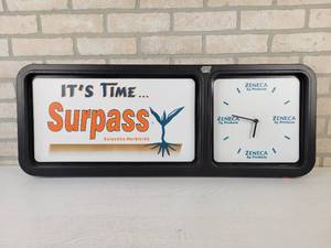 lot 68 image: Zeneca Ag Products Wall Clock Its Time to Surpass