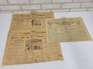 lot 66 image: (2) 1926 Issues of Tgliche Volkszeitung - A German Language Newspaper in St. Paul, MN  1908 The Republican Pickett Montana Newspaper