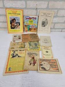 lot 110 image: Lot of Early to mid-1900s Health Guides, Recipes, Pierces Memorandum and Account Books, Neighborhood Gossip and Dream Book, SAVORY Pot Cook Book and More