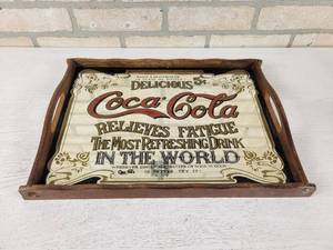 lot 171 image: Vintage Coca-Cola Beer Tray Mirror  Sign