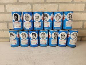 lot 217 image: (13) Vintage RC Cola MLB Baseball Player 12oz Cans - Northland Beverages of North Mankato, MN