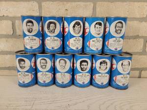 lot 218 image: (11) Vintage RC Cola NFL Football Player 12oz Cans - Northland Beverages of North Mankato, MN