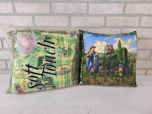 lot 233 image: (2) John Deere Throw Pillows