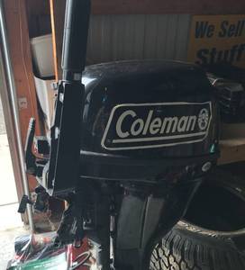 lot 4 image: Coleman 9.9HP 4-Stroke Outboard Motor