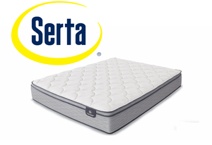 lot 3 image: Brand New Serta Lux Series Armisted Plush Eurotop Queen Mattress