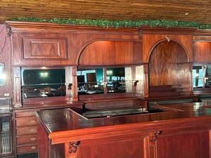 lot 1 image: Kimbrae Steakhouse - Custom Built Mahogany (Bar Backing) - 120H x  - 27W - 32 D