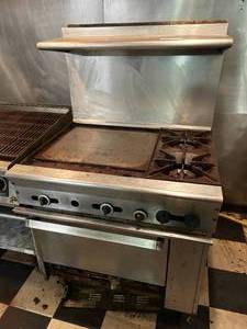 lot 14 image: LP Commercial Cooking Stove - 62H x 36W x 34D - Working Condition