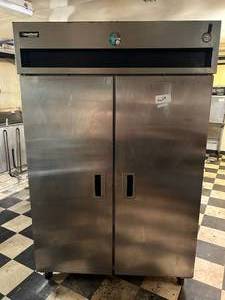 lot 24 image: Delfield 110V Commercial Refrigerator - 52W x 33D x 79H - Working Condition - With Wheels
