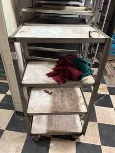 lot 31 image: Stainless Steel 4-Shelf Rolling Cart - 16W x 26D x 49H