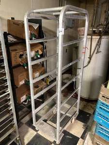 lot 34 image: Rolling Aluminum Bakery Rack - 18W x 27D x 69H