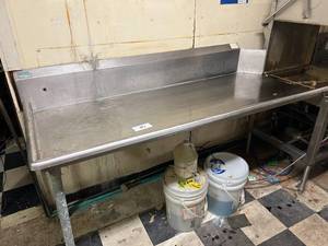 lot 36 image: Stainless Steel Counter TopWash Platform - 71W x 31D 40H