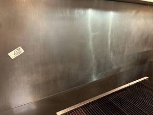 lot 61 image: Lot of Two Stainless Steel Kitchen Backing Panels - Total 96W x 71H x 116 Coverage