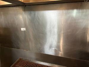lot 62 image: Lot of Two Stainless Steel Kitchen Backing Panels - Total 96W x 71H x 116 Coverage