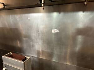 lot 63 image: Lot of Two Stainless Steel Kitchen Backing Panels - Total 96W x 71H x 116 Coverage